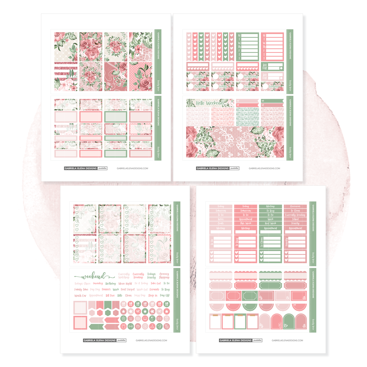 Dusty Rose // Standard Vertical Planner Sticker Printable / Instant Do ...