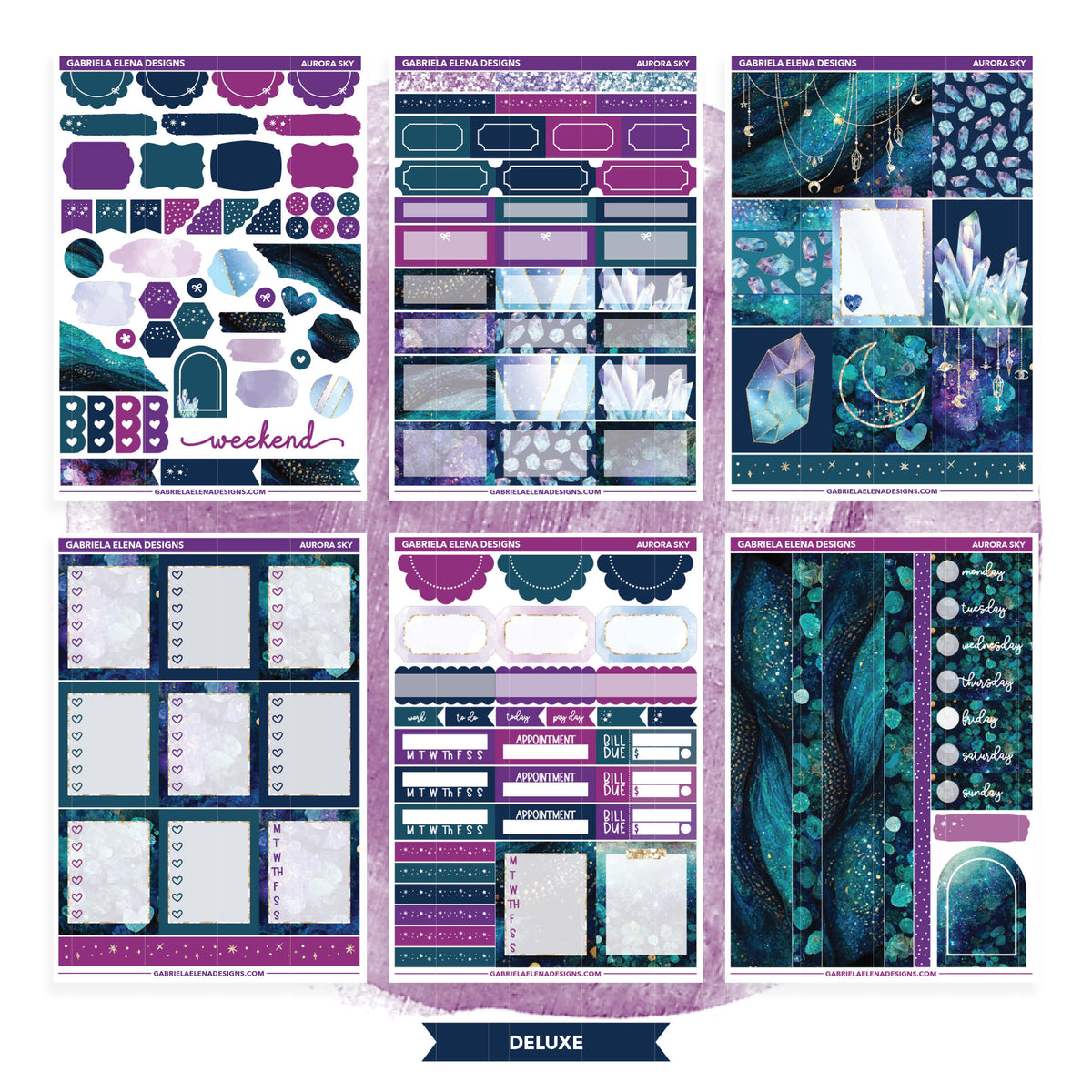 Aurora Sky // Deluxe Sticker Kit / FOIL Gabriela Elena Designs