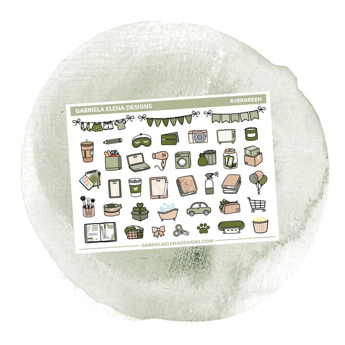 Evergreen // A la Carte Sheets / Doodles – Gabriela Elena Designs