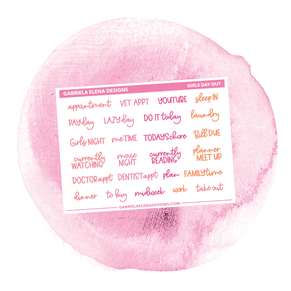 Girls Day Out // A la Carte Sheets / Scripts – Gabriela Elena Designs