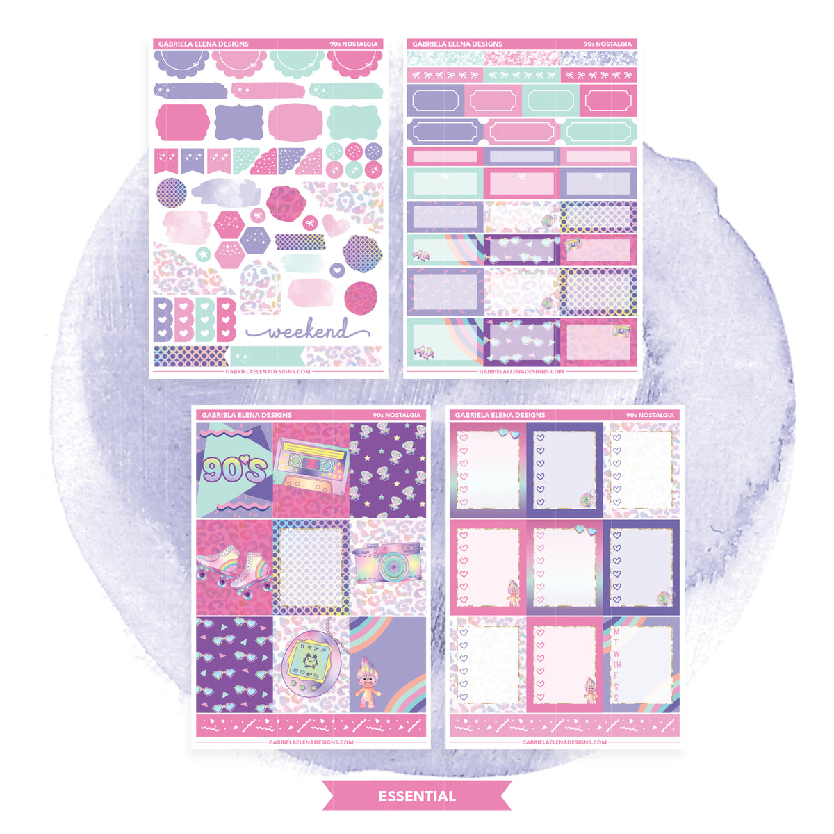 90s Nostalgia // Essential Sticker Kit / FOIL – Gabriela Elena Designs