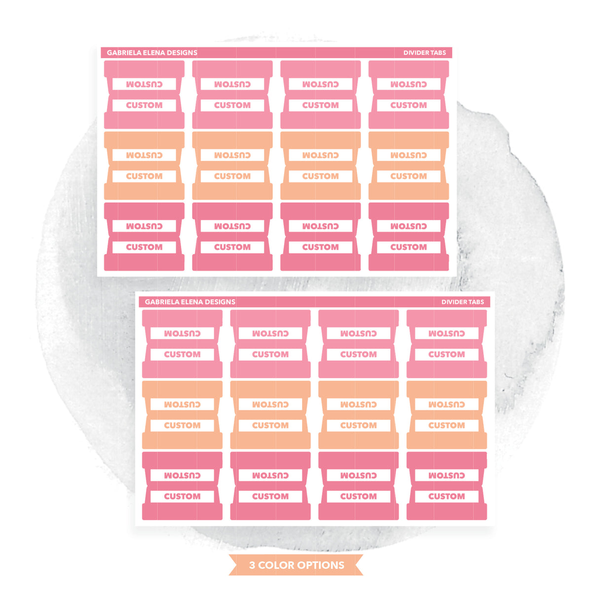 Database Color Divider CUSTOM Color and Text // Divider Tabs – Gabriela Elena Designs
