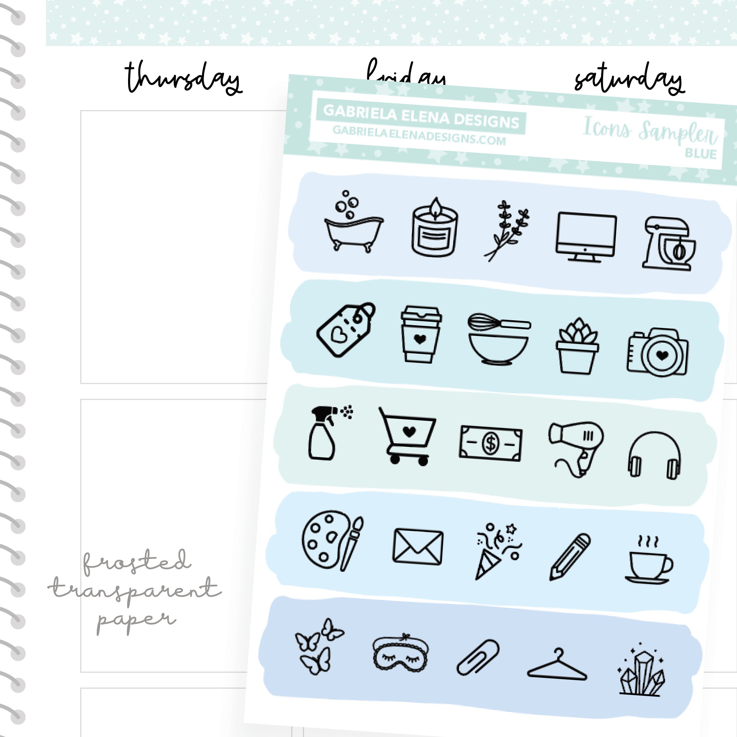 Hobonichi Scalloped Box Stickers - Planner Stickers Australia