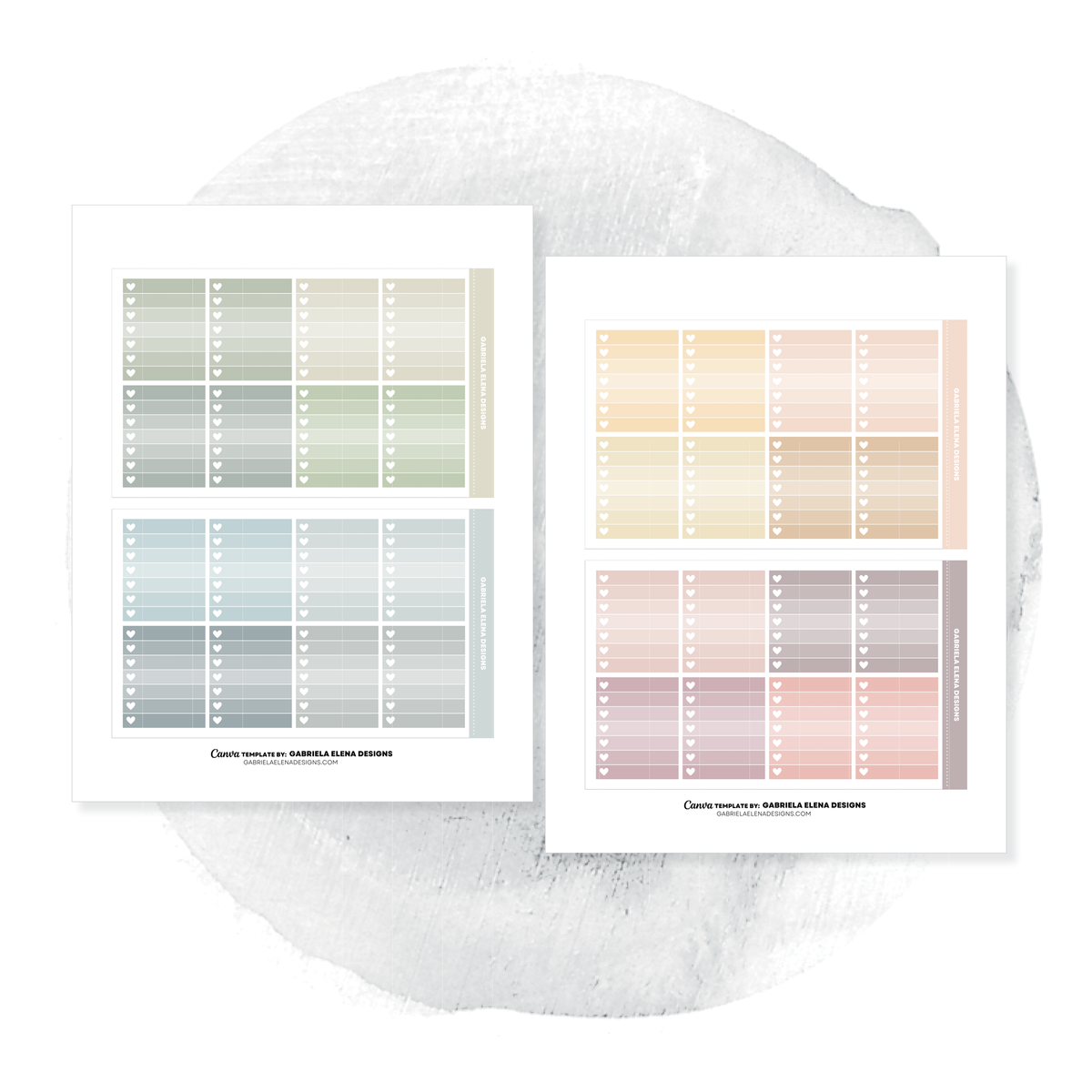 Pastel Neutrals // Ombre Checklists // Standard Printable / Instant Do ...