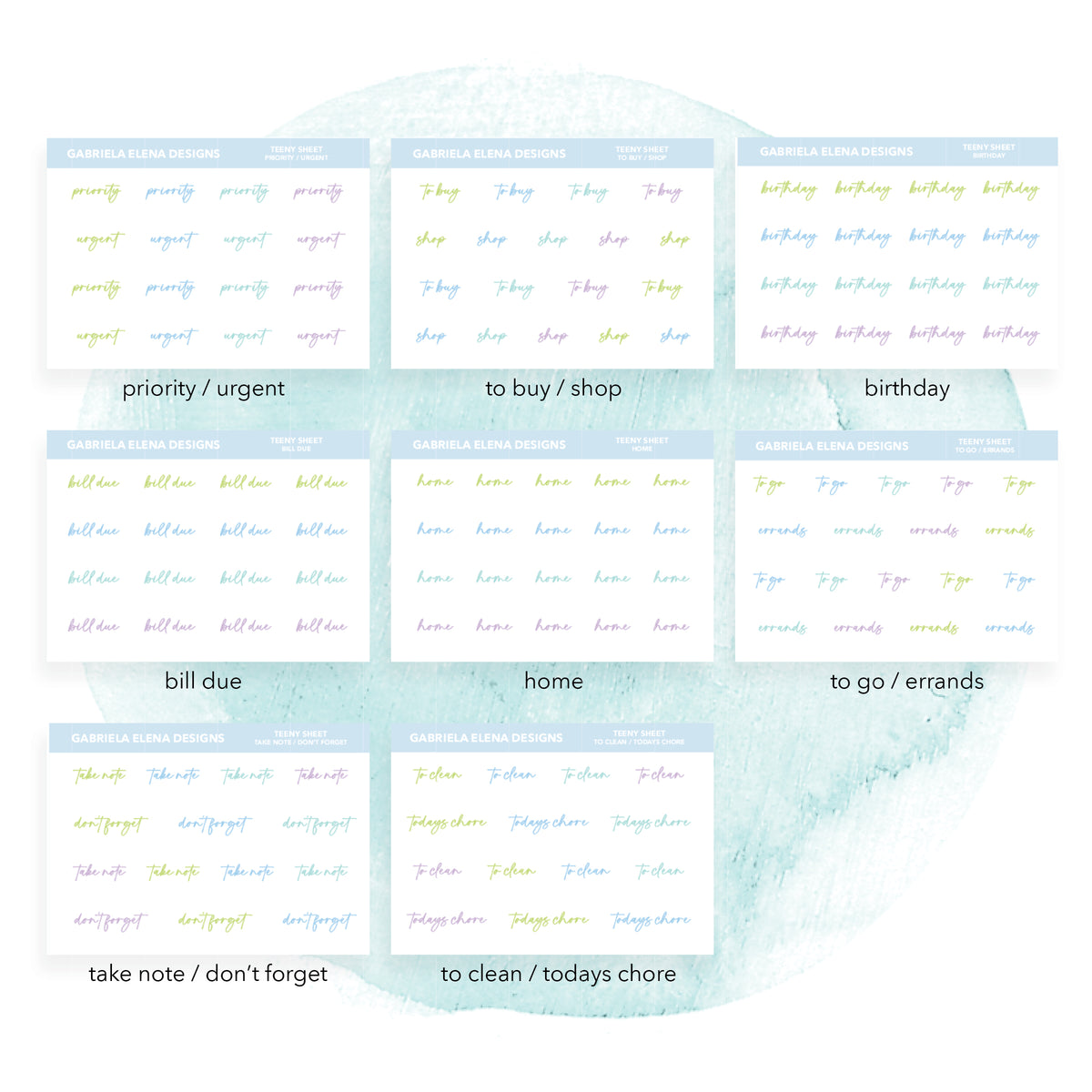 SCRIPT BUNDLE // Mini Teeny Doodle Stickers // Cool Set – Gabriela ...